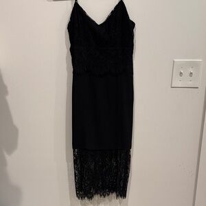 Lovers + Friends Black Lace High Low Dress